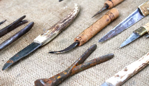 古代的工具和蹄铁匠工具过时 2 — 图库照片