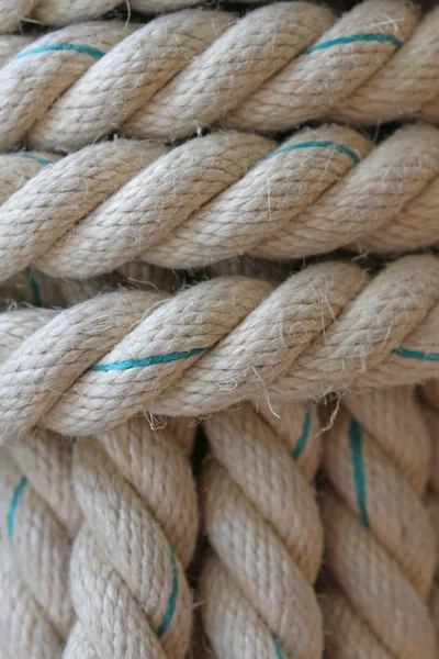 Robuste große Seile und Hanf für Strickleiter — Stockfoto