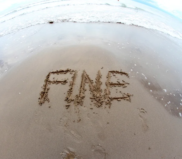 Written Italian FINE END on the Sea Beach shot 2 — Stock Photo, Image