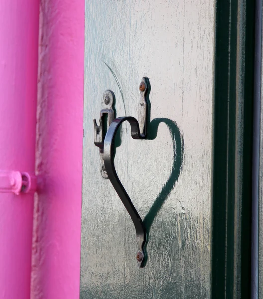 reflection of handle of the heart-shaped balcony