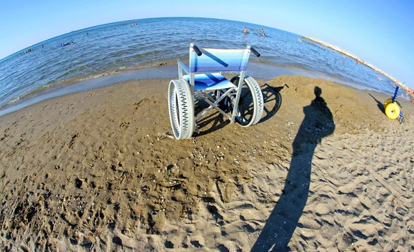 Special wheelchairs for disabled people with steel wheels — Stock Photo, Image