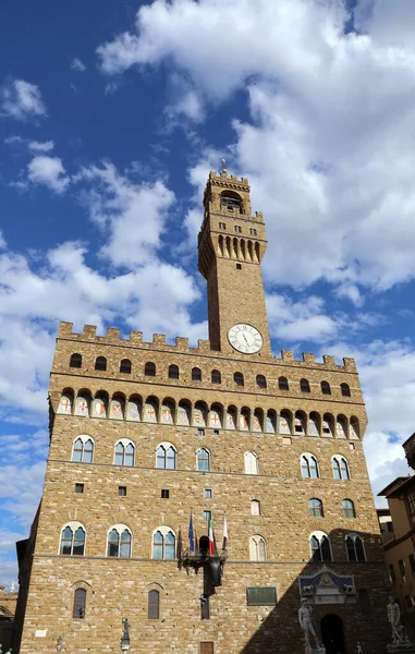 Παλιό Παλάτι Που Ονομάζεται Palazzo Vecchio Είναι Δημαρχείο Της Φλωρεντίας — Φωτογραφία Αρχείου