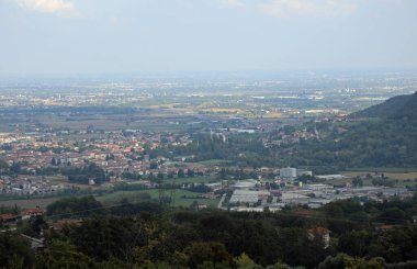 Kuzey İtalya 'daki Padan Ovası panoraması VENETO Bölgesi