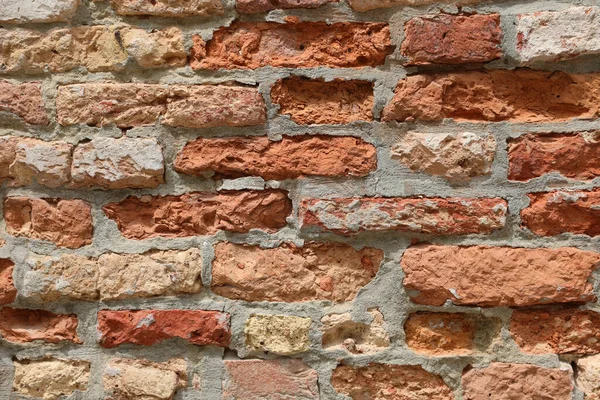 Detail Einer Wand Aus Kalk Und Terrakottasteinen Die Als Hintergrund — Stockfoto