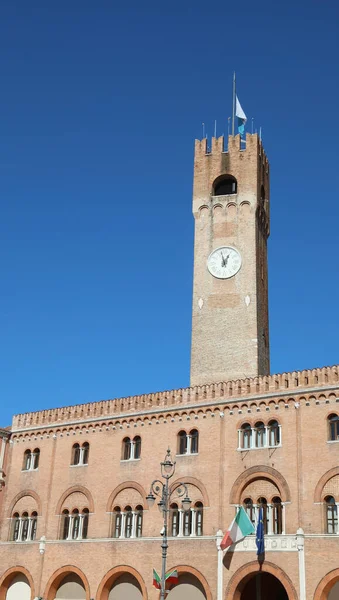 Старая Гражданская Башня Главной Площади Города Тревизо Севере Италии — стоковое фото