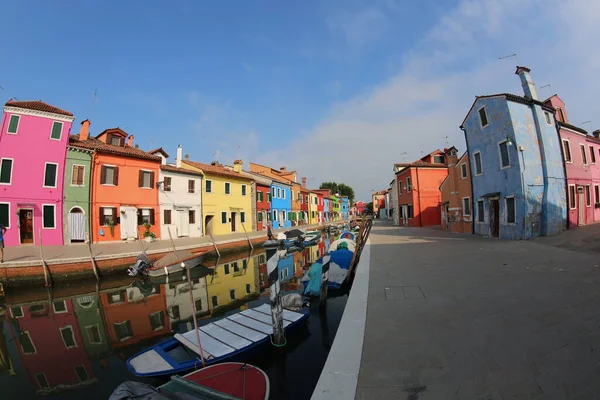 Maisons Très Colorées Dans Île Burano Près Venise Italie Sans — Photo