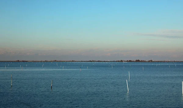 Zee Bij Voor Teelt Van Schelpdieren Zoals Mosselen Mosselen Adriatische — Stockfoto