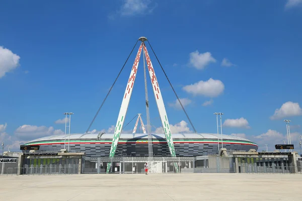 Turyn Włochy Sierpnia 2015 Juventus Stadium Nowoczesny Obiekt Kolorami Włoskiej — Zdjęcie stockowe