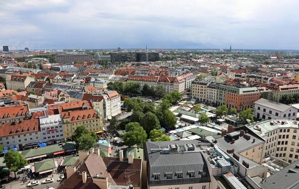 Munich Alemania Agosto 2021 Vista Ciudad Mercado —  Fotos de Stock