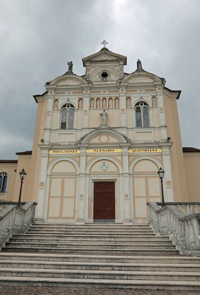 Monte Malo Italia Ottobre 2021 Vecchia Chiesa Con Testo Che — Foto Stock