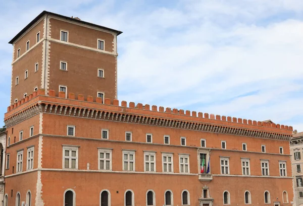 Дворец Венеция Фасад Перед Пьяцца Венеция Балкон Дуче Бенито Муссолини — стоковое фото