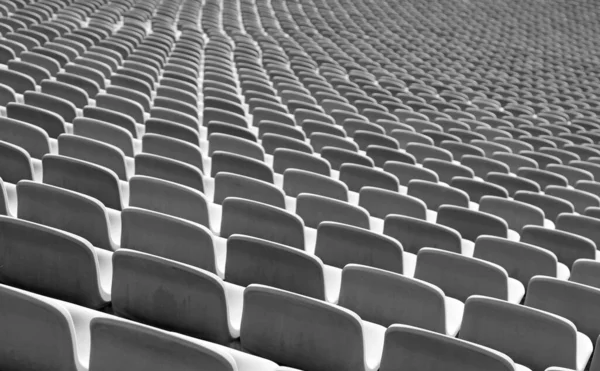 Seria Wielu Szarych Trybun Stadionie Podczas Zamknięcia — Zdjęcie stockowe