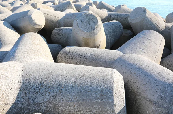 Quebra Mar Concreto Armado Forma Para Proteção Contra Tempestades Mar — Fotografia de Stock