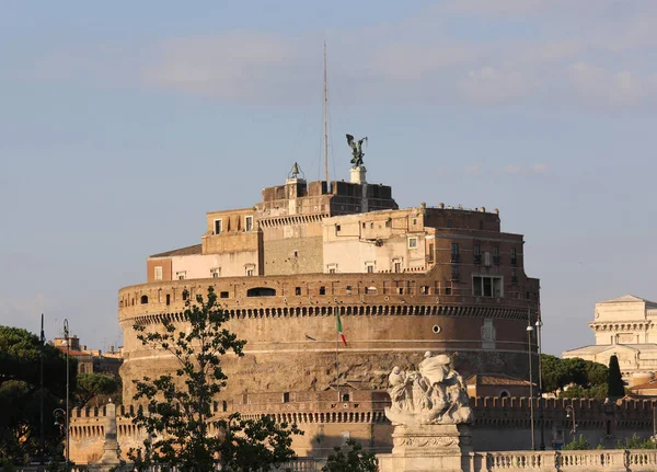 Roma Itália Agosto 2020 Edifício Antigo Chamado Mausoléu Adriano Castel — Fotografia de Stock