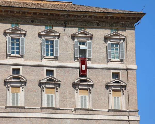 Vaticano Vaticano Agosto 2020 Palacio Apostólico Papal Ventana Donde Papa —  Fotos de Stock