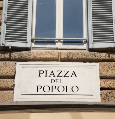 Büyük Metin PIAZA DEL POPOPOLO Bu İtalya 'da Roma' da Halk Meydanı anlamına gelir
