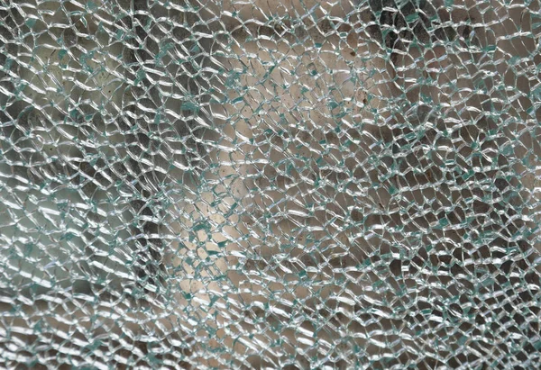 Detail Van Beschadigd Glas Van Een Vitrine Rel — Stockfoto
