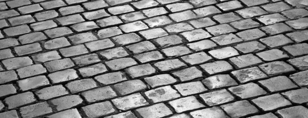 Praça Pavimentada Com Muitos Chalé Também Chamado Sanpietrini Língua Italiana — Fotografia de Stock