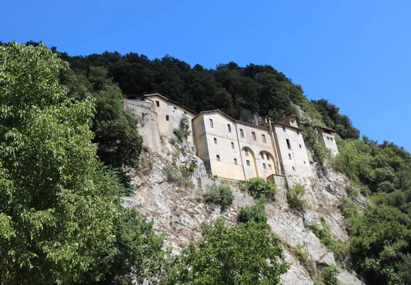 Kloster Greccio Stad Nära Rieti Stad Centrala Italienska Där Var — Stockfoto