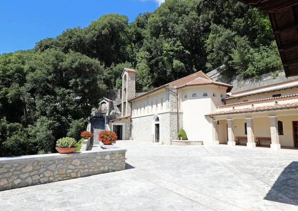 Mosteiro Convento Cidade Greccio Perto Cidade Rieti Italiano Onde Estava — Fotografia de Stock