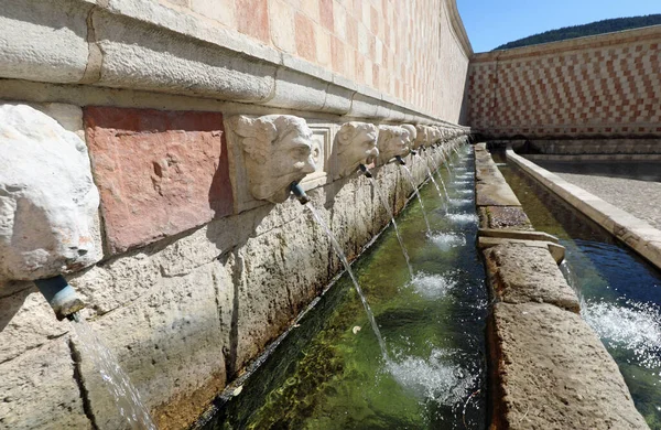 Fountain Called Fontana Delle Cannelle Means Spouts Aquila City Abruzzo — Stock Photo, Image