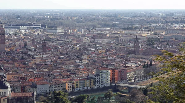 Panorama Van Verona Stad Noord Italië Kunt Romeinse Arena Zien — Stockfoto