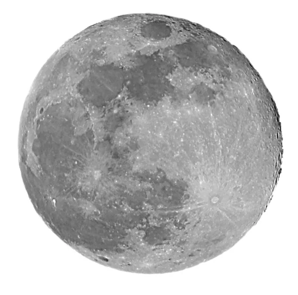 Very Big Full Moon White Background Visible Craters — ストック写真