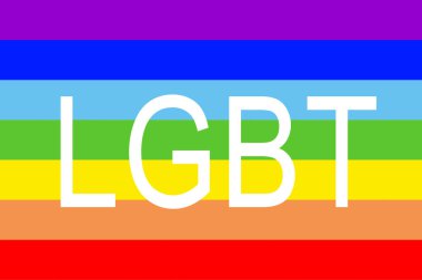 Gökkuşağının barış sembolü ve LGBT metniyle kardeşliğin yedi rengine sahip pankart