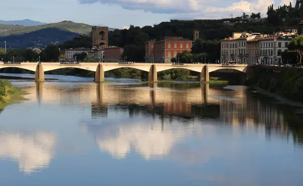 Bridge Delle Grazie Florence Italy Tuscanyu Region Water Arno River — ストック写真