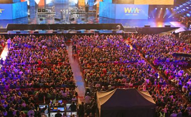 Verona, VR, İtalya - 5 Haziran 2017: Arena 'da birçok sanatçıyla canlı konser