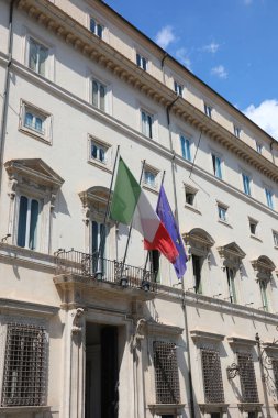 Roma, RM, İtalya - 18 Ağustos 2020: Chigi Sarayı