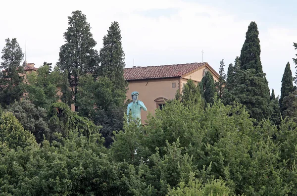 Florence Italy August 2015 Replica Statue David Michelangelo Wide Square — Foto Stock