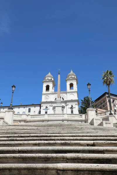 Rome Italy August 2020 Spanish Steps Trinita Dei Monti Church — 스톡 사진