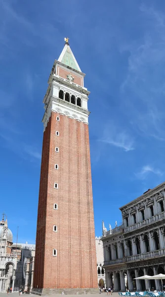 Very High Bell Tower Square Saint Mark Called San Marco — стоковое фото