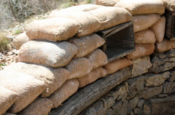 Trench War Front Bags Protection Soldiers Wounds Firing — Fotografia de Stock