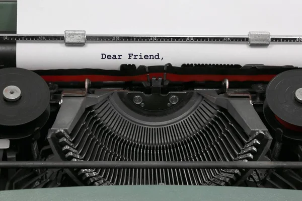 Text Vintage Written Old Typewriter White Sheet — Stock Photo, Image