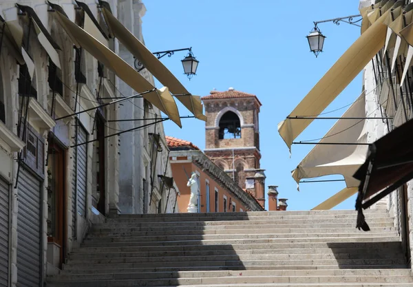 Increíble Vista Del Puente Rialto Isla Venecia Italia Sin Gente — Foto de Stock