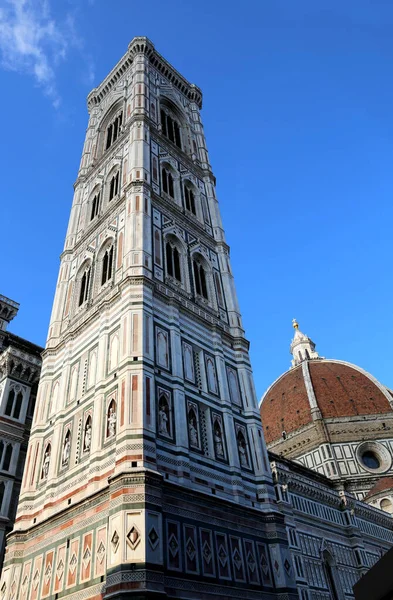 Gamle Bell Tower Giotto Italiensk Kunstner Kuppelen Katedralen Firenze Italia – stockfoto