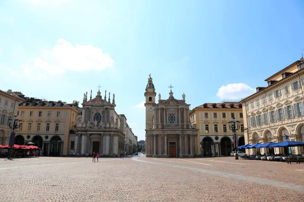 Turin City Northern Italy Square Saint Charles Called Piazza San — Fotografia de Stock