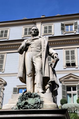 Turin, TO, Italy - August 25, 2015: Ancient Statue of Vicenzno Gioberti a famous Italian philosopher and Politician and clergyman