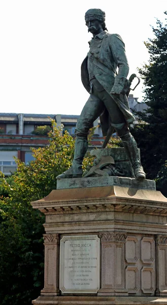 Turin Italie Août 2015 Statue Pietro Micca Célèbre Soldat Sabaudien — Photo