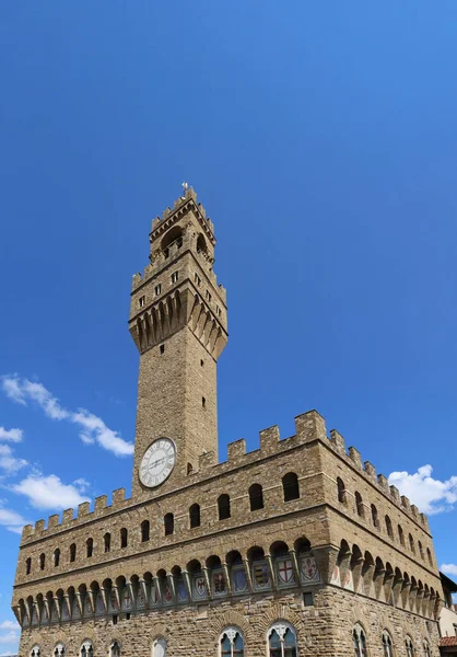 Tower Old Palace Called Palazzo Vecchio Italian Language Florence City — Foto Stock