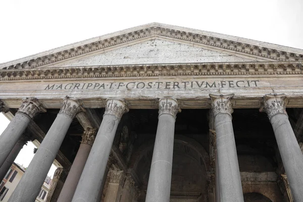 Ancient Temple Pantheon Latin Roman Text Means Marco Agrippa Son — Photo