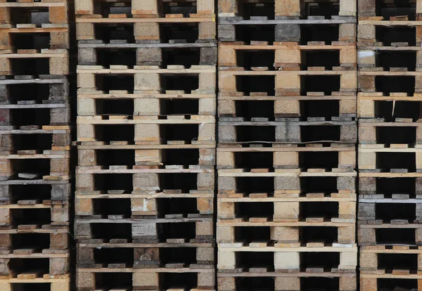 Background Many Wooden Pallets Piled Warehouse Freight Forwarding Company Goods — Stockfoto