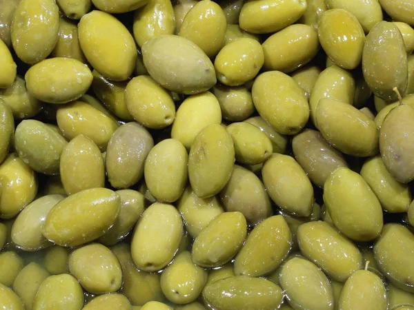 Aceitunas Escabeche Venta Puesto Comida Italiana Sur Italia —  Fotos de Stock