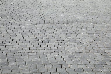 Meydanda İtalyanca 'da SANPIETRINI adı verilen birçok gri kaldırım taşının arka planı