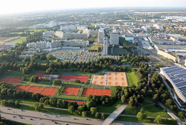 München München Duitsland Augustus 2021 Ongelooflijk Uitzicht Tennisbanen Huizen Huizen — Stockfoto