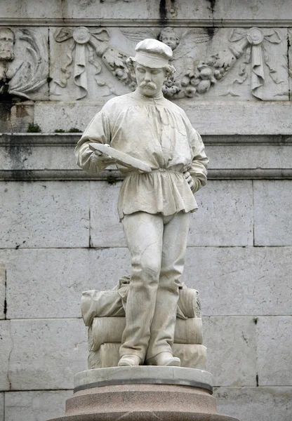 Schio Italië Mei 2022 Groot Standbeeld Van Mens Stad Schio — Stockfoto