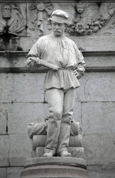 Schio Italie Mai 2022 Grande Statue Homme Dans Ville Schio — Photo