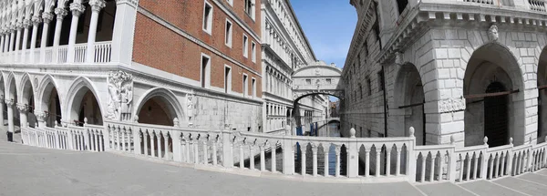 Unglaublich Sehr Seltener Blick Auf Die Seufzerbrücke Venedig Mit Der — Stockfoto